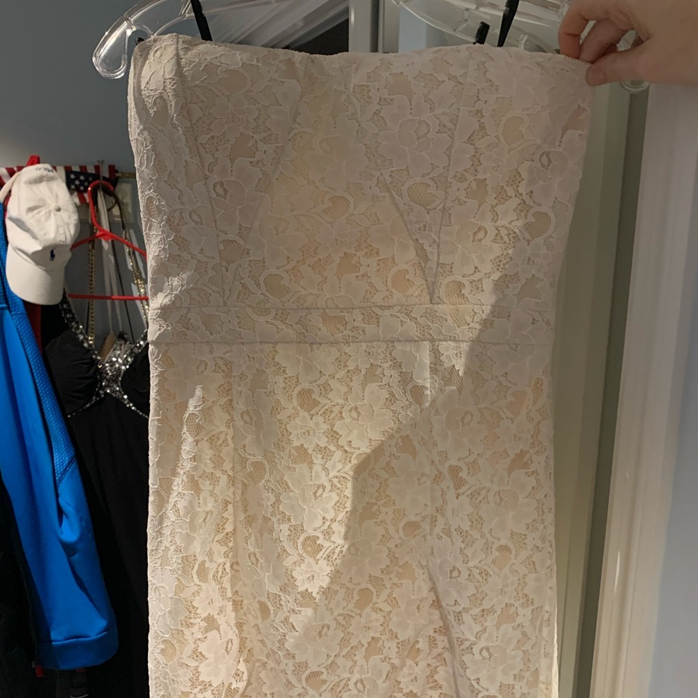 Bebe strapless thigh length dress